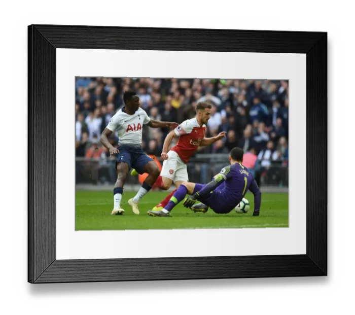 Framed Print : Aaron Ramsey Scores Dramatic Goal Against Tottenham's Victor Wanyama and Hugo Lloris in Premier League Showdown Framed Print : Aaron Ramsey Scores Dramatic Goal Against Tottenham's Victor Wanyama and Hugo Lloris in Premier League Showdown