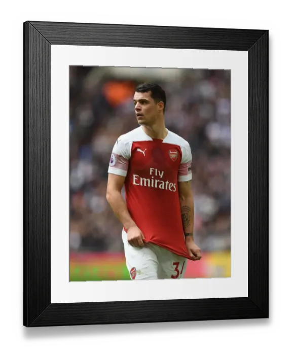 Framed Print : Granit Xhaka in Action: Tottenham Hotspur vs. Arsenal FC, Premier League 2018-19 Framed Print : Granit Xhaka in Action: Tottenham Hotspur vs. Arsenal FC, Premier League 2018-19