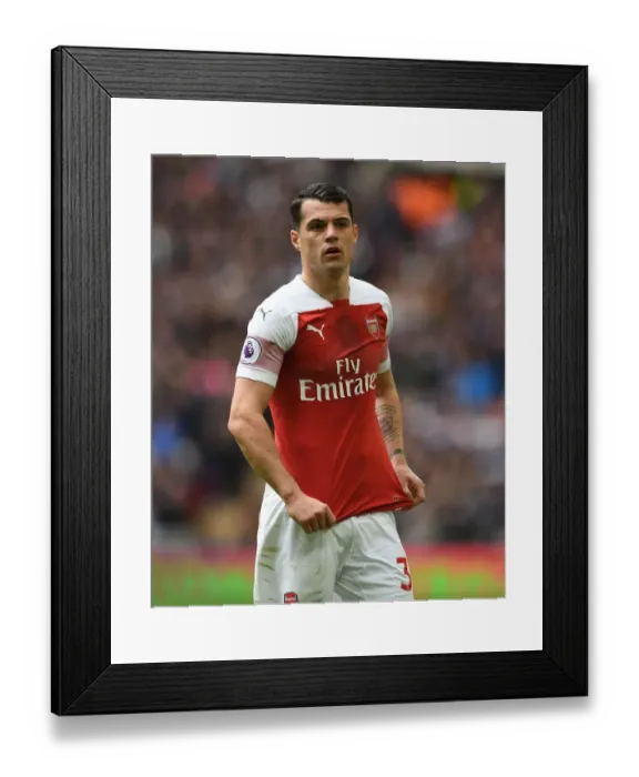 Framed Print : Granit Xhaka: In Action at the Tottenham vs. Arsenal Premier League Clash, 2018-19 Framed Print : Granit Xhaka: In Action at the Tottenham vs. Arsenal Premier League Clash, 2018-19