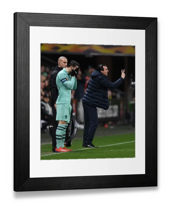 Framed Print : Unai Emery Leads Arsenal in Europa League Battle against Stade Rennais Framed Print : Unai Emery Leads Arsenal in Europa League Battle against Stade Rennais