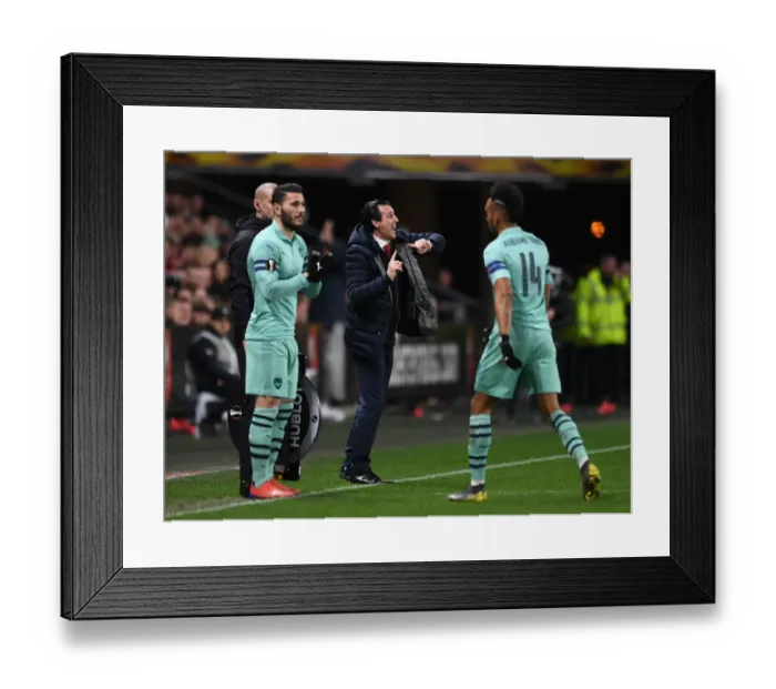 Framed Print : Unai Emery Leads Arsenal in UEFA Europa League Clash against Stade Rennais