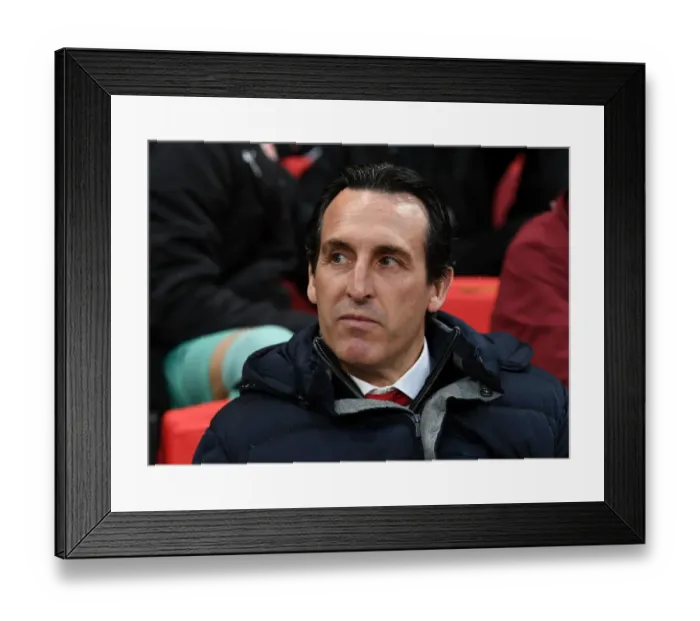 Framed Print : Unai Emery and Arsenal Face Stade Rennais in Europa League Match