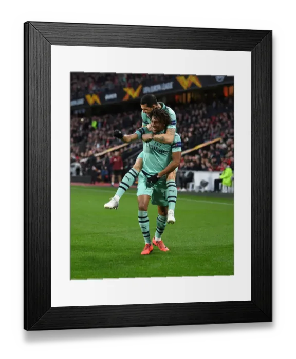 Framed Print : Arsenal's Europa League Triumph: Iwobi and Xhaka's Unforgettable Goal Celebration vs Stade Rennais Framed Print : Arsenal's Europa League Triumph: Iwobi and Xhaka's Unforgettable Goal Celebration vs Stade Rennais