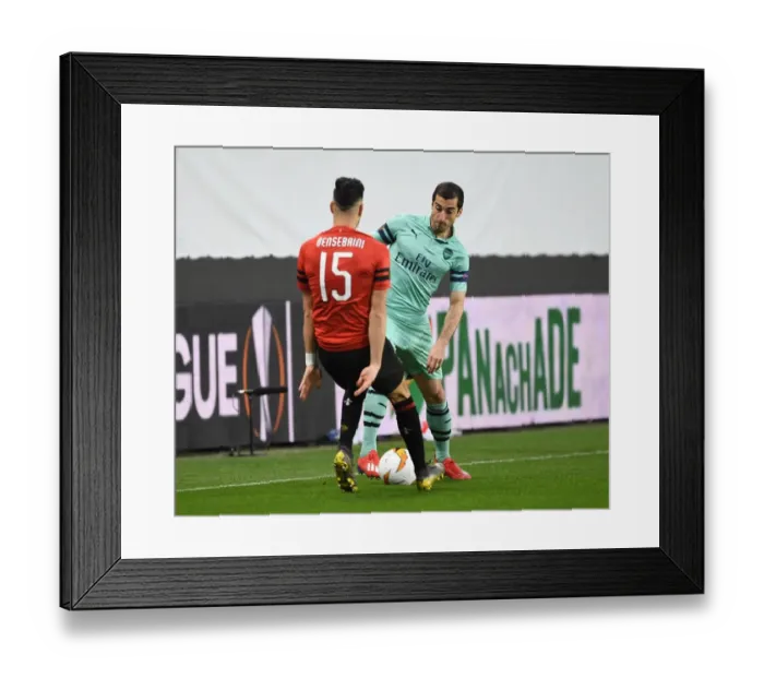 Framed Print : Mkhitaryan's Nutmeg: Arsenal vs. Stade Rennais, UEFA Europa League Round of 16 First Leg