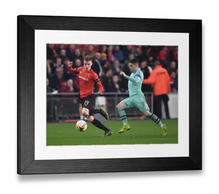 Framed Print : Torreira vs Bourigeaud: A Europa League Battle - Arsenal vs Stade Rennais (2018-19) Framed Print : Torreira vs Bourigeaud: A Europa League Battle - Arsenal vs Stade Rennais (2018-19)