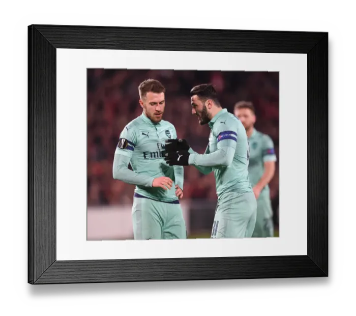 Framed Print : Arsenal's Ramsey and Kolasinac at Stade Rennais: UEFA Europa League Showdown (2018-19)