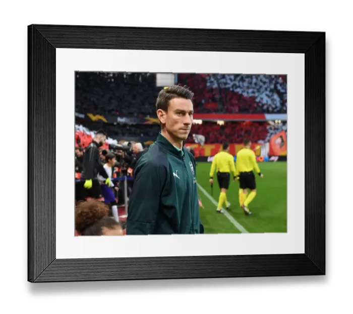 Framed Print : Arsenal's Laurent Koscielny Prepares for Stade Rennais Europa League Clash Framed Print : Arsenal's Laurent Koscielny Prepares for Stade Rennais Europa League Clash