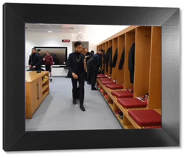 Arsenal's Pierre-Emerick Aubameyang in the Changing Room Before Arsenal vs Manchester United (2018-19)