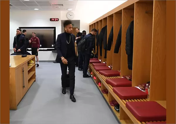 Arsenal's Pierre-Emerick Aubameyang in the Changing Room Before Arsenal vs Manchester United (2018-19)