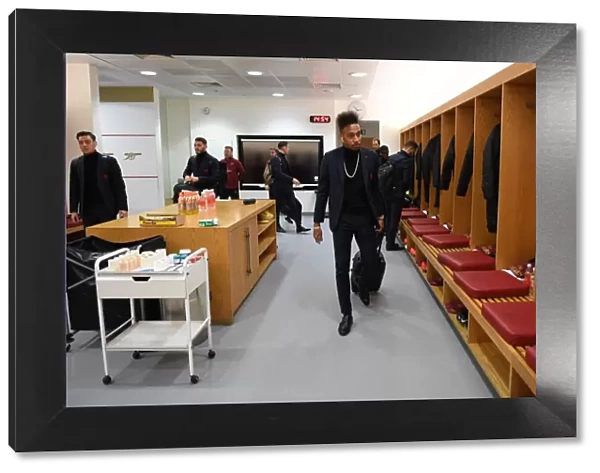 Arsenal's Aubameyang in the Changing Room: Focus and Determination Before Arsenal vs Manchester United (2018-19)