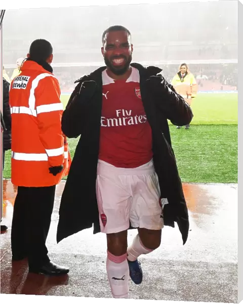 Alexis Lacazette Celebrates Arsenal's Victory Over Manchester United in the Premier League
