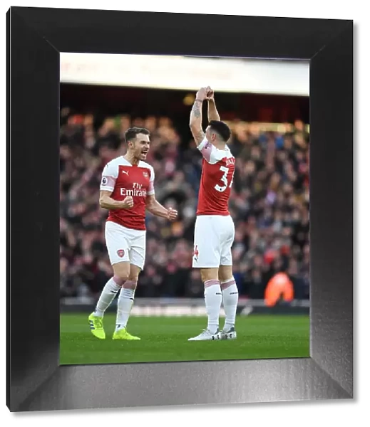 Xhaka and Ramsey Celebrate Goal: Arsenal vs Manchester United, Premier League 2018-19