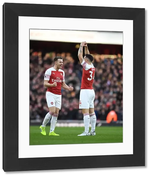 Xhaka and Ramsey Celebrate Goal: Arsenal vs Manchester United, Premier League 2018-19