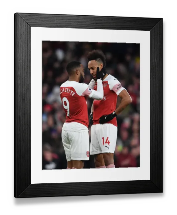 Framed Print : United Front: Aubameyang and Lacazette's Penalty Collaboration at Emirates Stadium (2018-19)