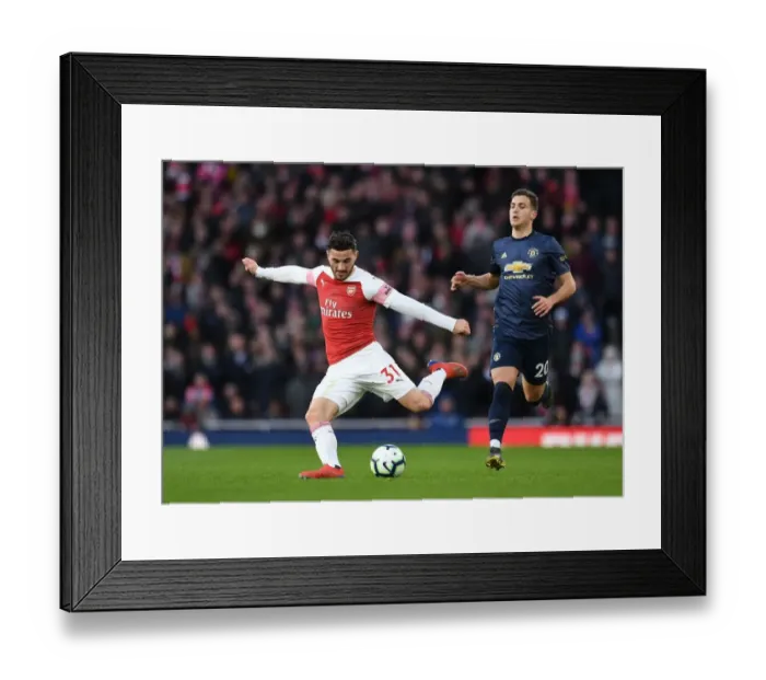 Framed Print : Sead Kolasinac in Action: Arsenal vs Manchester United, Premier League 2018-19