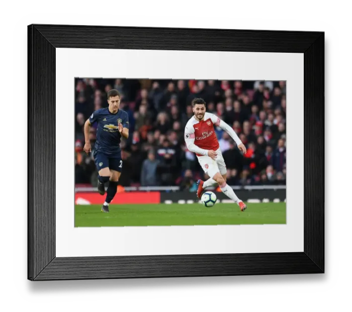 Framed Print : Sead Kolasinac in Action: Arsenal vs Manchester United, Premier League 2018-19
