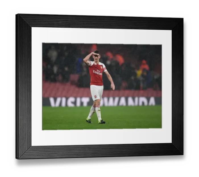 Framed Print : Defiant Koscielny: Arsenal's Iconic Stand Against Manchester United (2018-19)