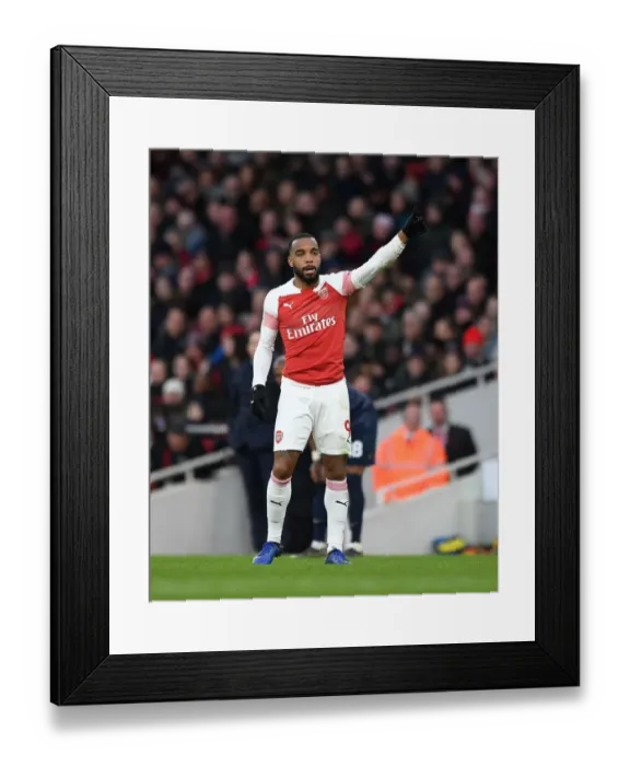 Framed Print : Alexandre Lacazette in Action: Arsenal vs Manchester United, Premier League 2018-19