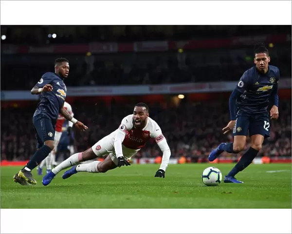 Arsenal's Lacazette Fouled by Fred in Intense Arsenal v Manchester United Clash (2018-19)