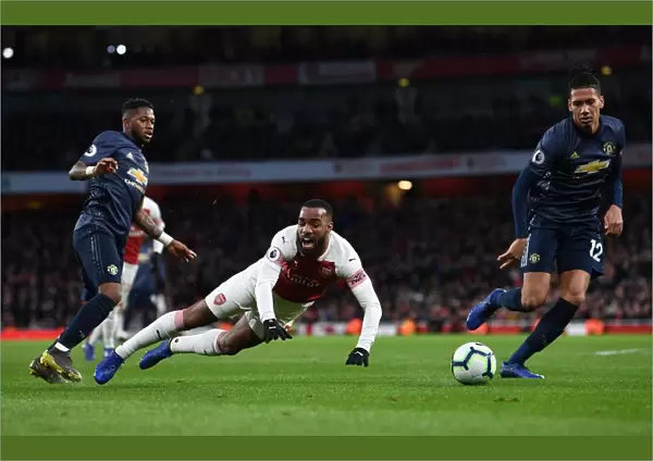 Arsenal's Lacazette Fouled by Fred in Intense Arsenal v Manchester United Clash (2018-19)