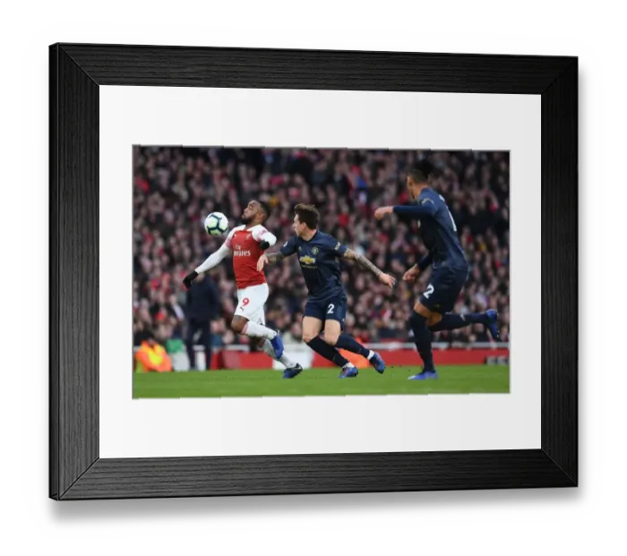 Framed Print : Clash of Titans: Lacazette vs. Lindelof - Arsenal vs. Manchester United, Premier League 2018-19 Framed Print : Clash of Titans: Lacazette vs. Lindelof - Arsenal vs. Manchester United, Premier League 2018-19
