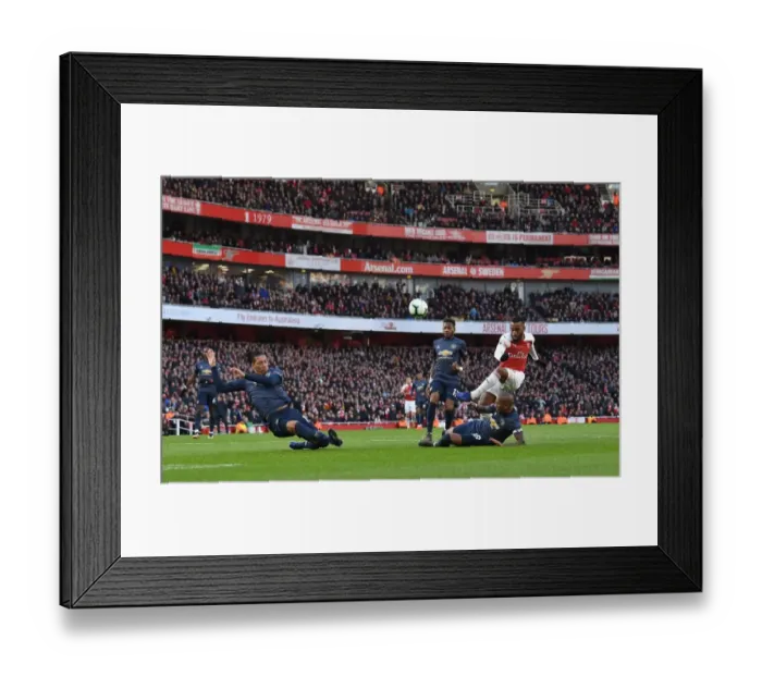 Framed Print : Alexandre Lacazette (Arsenal) Ashley Young (Man Utd)