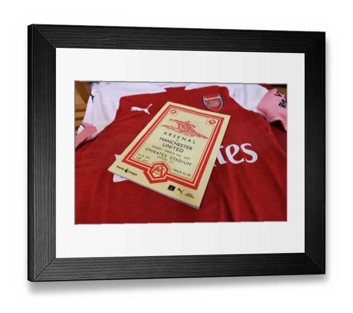 Framed Print : Premier League Showdown: Arsenal vs Manchester United - The Match Programme (2018-19)