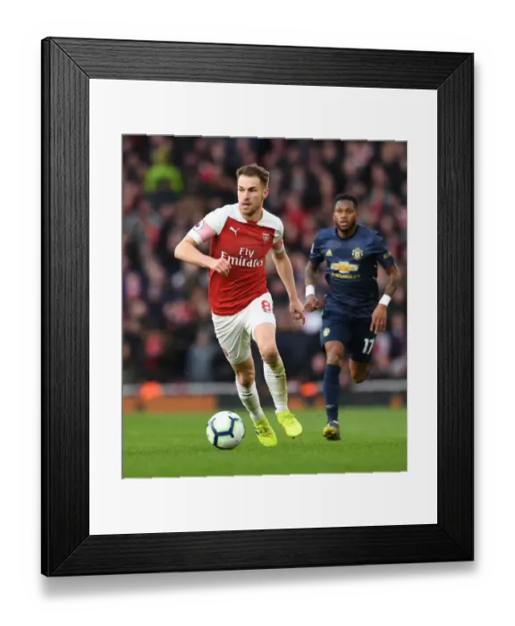 Framed Print : Aaron Ramsey in Action: Arsenal vs Manchester United, Premier League 2018-19
