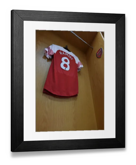 Framed Print : Aaron Ramsey's Arsenal Shirt Before Arsenal vs Manchester United, Premier League 2018-19 Framed Print : Aaron Ramsey's Arsenal Shirt Before Arsenal vs Manchester United, Premier League 2018-19