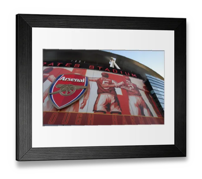 Framed Print : Arsenal's New Banners: Emirates Stadium Transformation