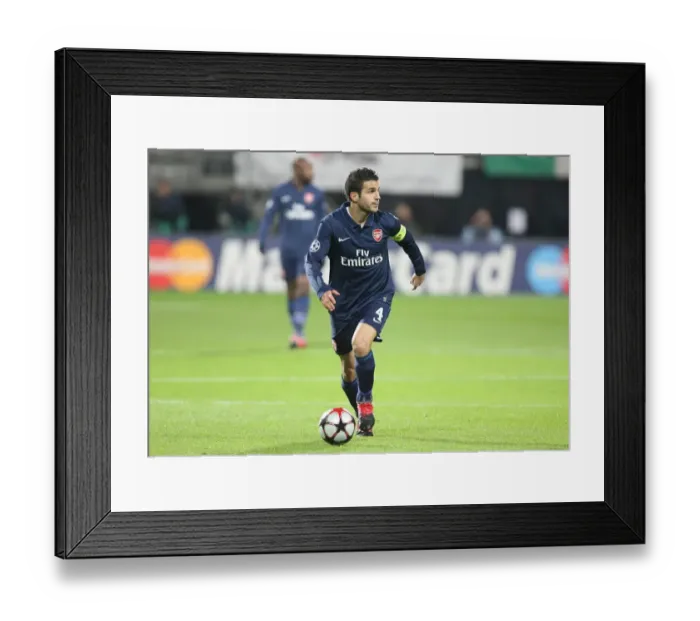 Framed Print : Cesc Fabregas's Brilliant Performance in the 1:1 UEFA Champions League Thriller at DSB Stadium: Arsenal vs. AZ Alkmaar, 2009