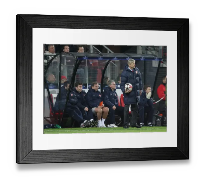 Framed Print : Arsene Wenger at DSB Stadium: A 1:1 Battle with AZ Alkmaar in the UEFA Champions League, 2009