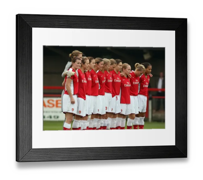 Framed Print : Arsenal Ladies Honor Minutes Silence Against Sparta Prague in UEFA Cup Framed Print : Arsenal Ladies Honor Minutes Silence Against Sparta Prague in UEFA Cup