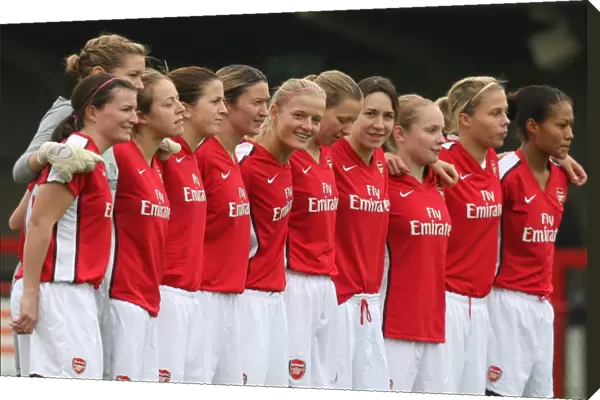 Arsenal Ladies line up for a minutes silence