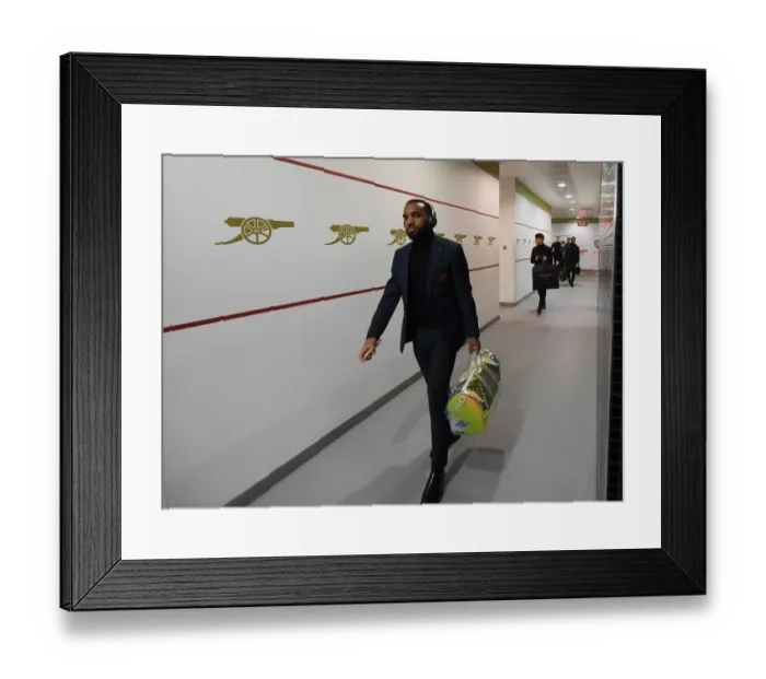Framed Print : Arsenal's Alex Lacazette in the Changing Room Before Arsenal v Stade Rennais - UEFA Europa League Round of 16 Second Leg