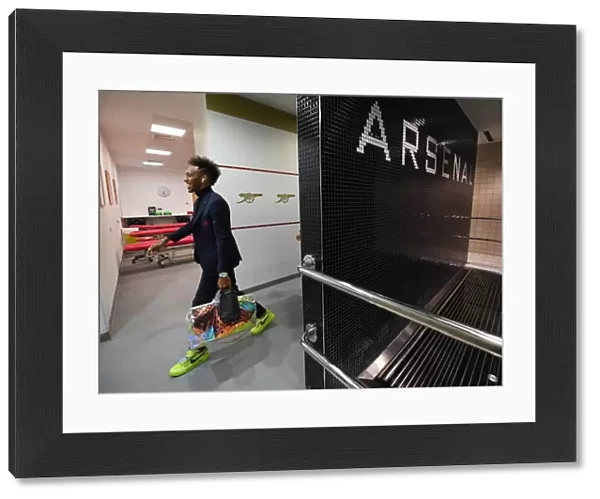 Arsenal's Pierre-Emerick Aubameyang in the Changing Room Before Arsenal v Stade Rennais - UEFA Europa League Round of 16 (2018-19)