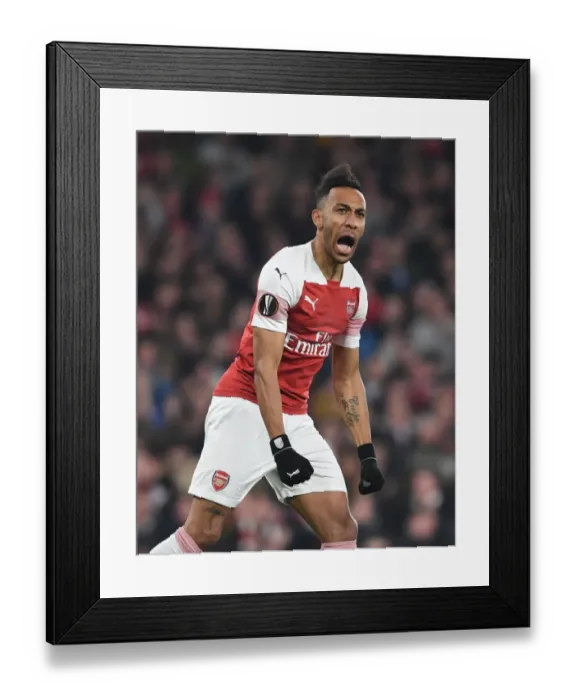 Framed Print : Aubameyang's Europa League Debut Goal: Arsenal's Victory over Stade Rennais