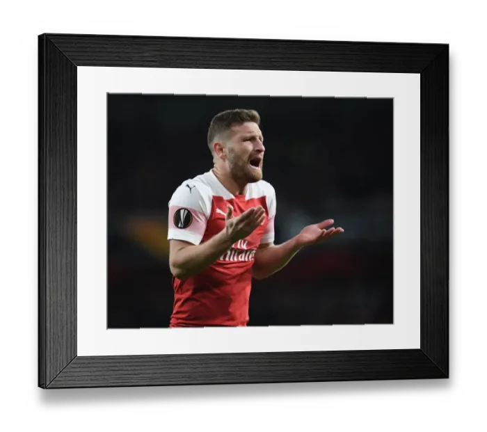 Framed Print : Arsenal's Mustafi in Europa League Clash Against Stade Rennais