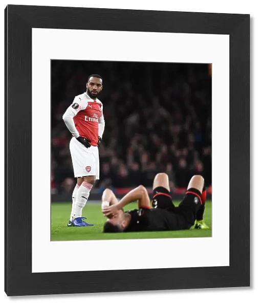 Arsenal's Alex Lacazette in Action against Stade Rennais in UEFA Europa League Round of 16 (2018-19)