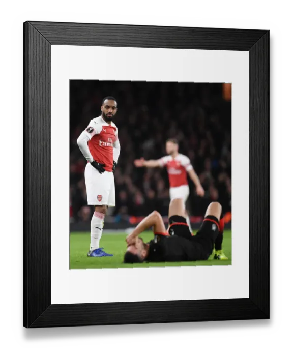 Framed Print : Arsenal's Alexis Lacazette in Action: Europa League Clash Against Stade Rennais, 2018-19 Framed Print : Arsenal's Alexis Lacazette in Action: Europa League Clash Against Stade Rennais, 2018-19