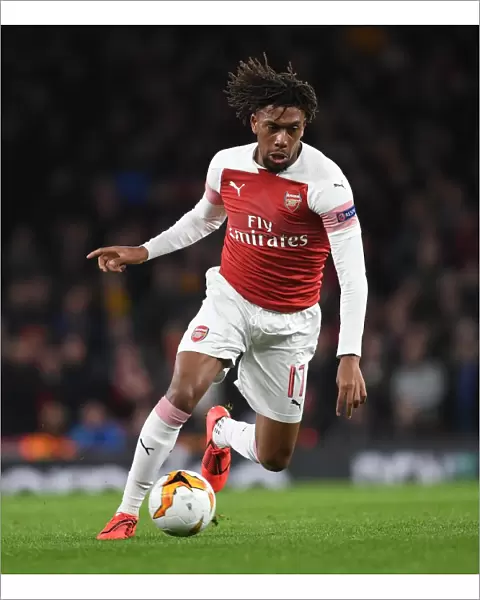 Arsenal's Alex Iwobi in Action against Stade Rennais in the Europa League Round of 16 (2018-19)