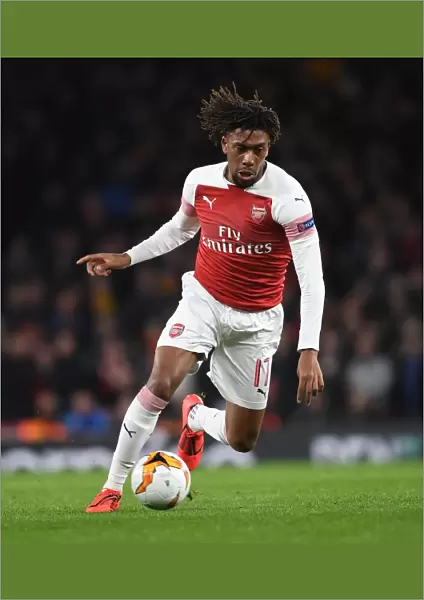 Arsenal's Alex Iwobi in Action against Stade Rennais in the Europa League Round of 16 (2018-19)