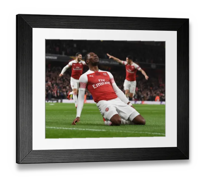 Framed Print : Arsenal Celebrate Ainsley Maitland-Niles's Goal: Europa League Victory Over Stade Rennais (2018-19) Framed Print : Arsenal Celebrate Ainsley Maitland-Niles's Goal: Europa League Victory Over Stade Rennais (2018-19)