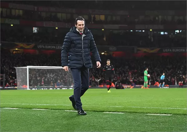 Unai Emery Reacts after Arsenal's Europa League Clash against Stade Rennais