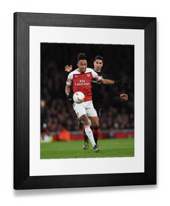 Framed Print : Pierre-Emerick Aubameyang (Arsenal) Benjamin Andre (Rennes)