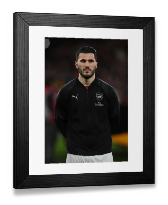 Framed Print : Sead Kolasinac: Arsenal's Ready-to-Rumble Defender Ahead of Arsenal v Stade Rennais UEFA Europa League Clash