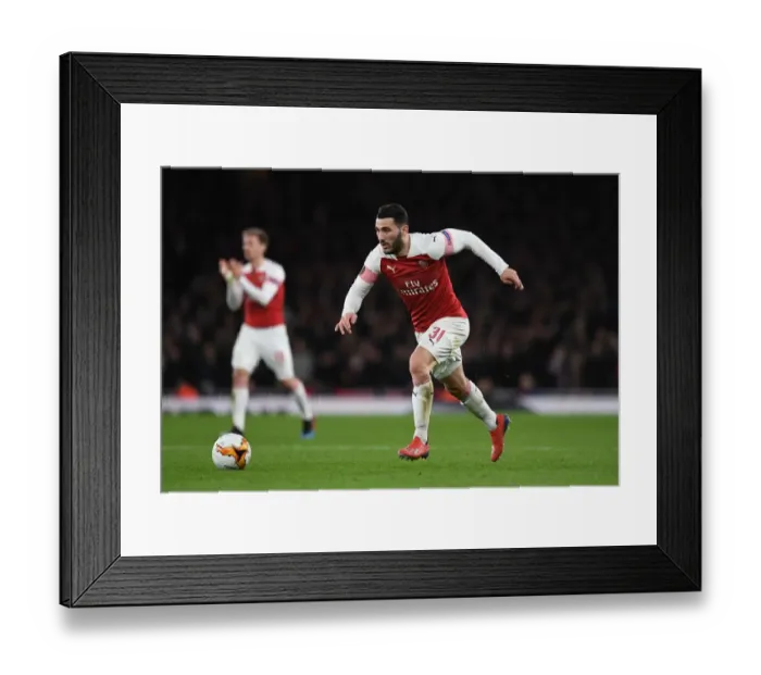 Framed Print : Sead Kolasinac in Action: Arsenal vs Stade Rennais, UEFA Europa League 2019