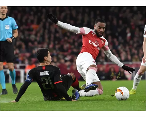 Arsenal's Lacazette Clashes with Rennais Andre in Europa League Showdown