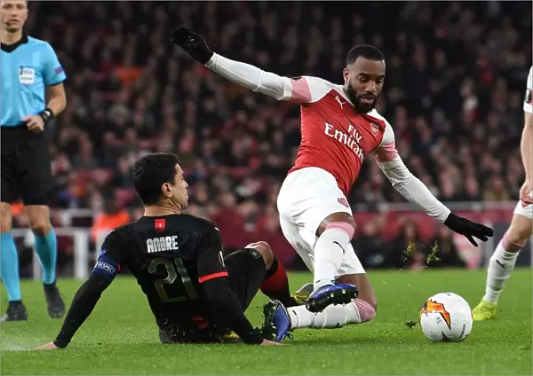 Arsenal's Lacazette Clashes with Rennais Andre in Europa League Showdown
