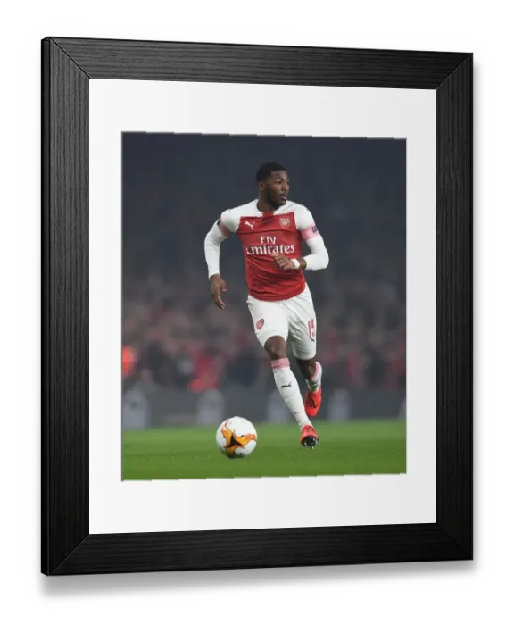 Framed Print : Ainsley Maitland-Niles in Action: Arsenal vs Stade Rennais, UEFA Europa League 2019